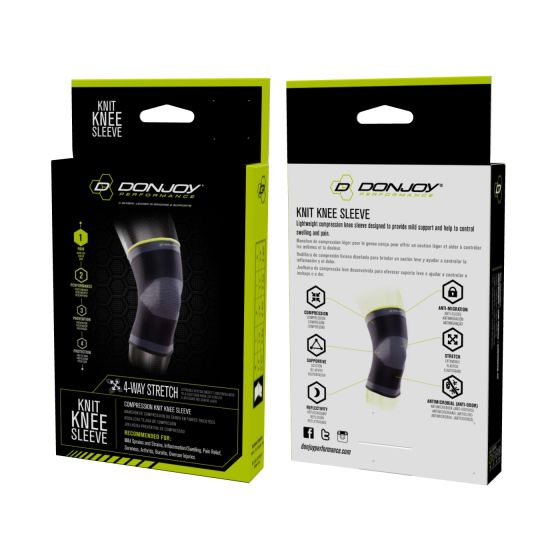 Ginocchiera Stabilizzante DonJoy Performance – Con Doppie Cinghie, Neoprene 4mm, Taglia S, Per Sport
