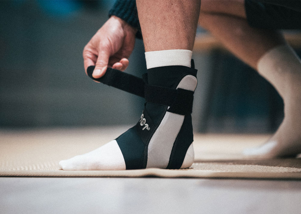 Aircast A60 Ankle Brace worn by an athlete