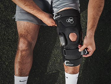 Athlete wearing FullStop Knee Brace