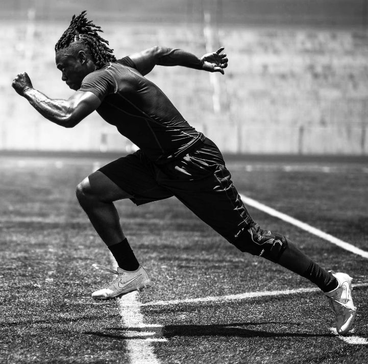 A man running a sprint